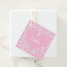 Floral Doodle Art Heart Pink NAME Love Whimsical Bedankjes Labels