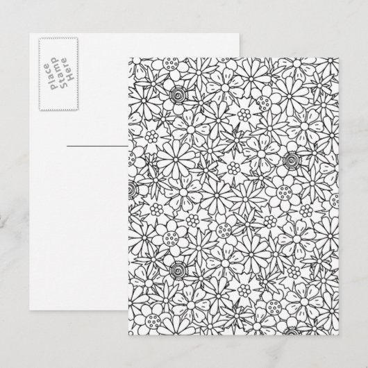 Floral Doodle Briefkaart (Voorkant / Achterkant)