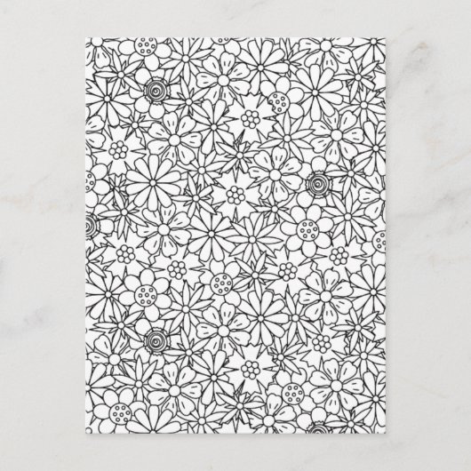 Floral Doodle Briefkaart (Voorkant)