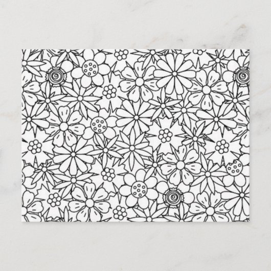 Floral Doodle Briefkaart (Voorkant)