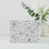 Floral Doodle Briefkaart (Staand voorkant)