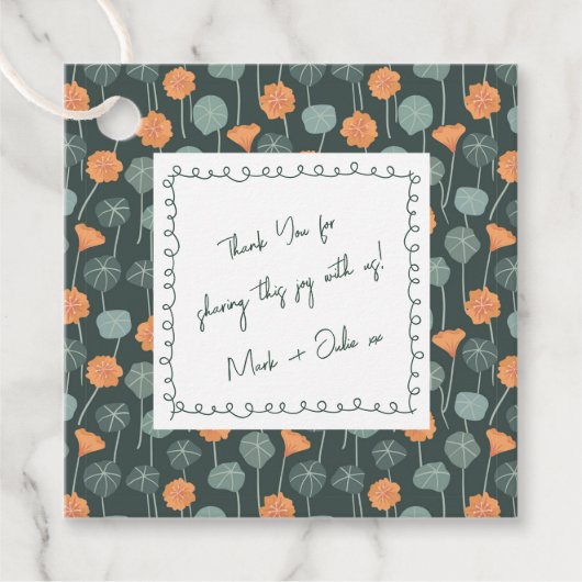 Floral Doodle Custom Hand-Drawn Note Bedankjes Labels (Voorkant)