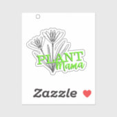 Floral Doodle Hand Drawn Plant Mama Neon Sticker (Vel)