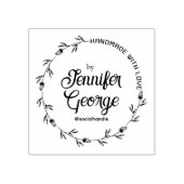 Floral Doodle Handgemaakt met liefde Rubberstempel (Afrduk)