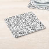 Floral Doodle Kartonnen Onderzetters (Schuin)