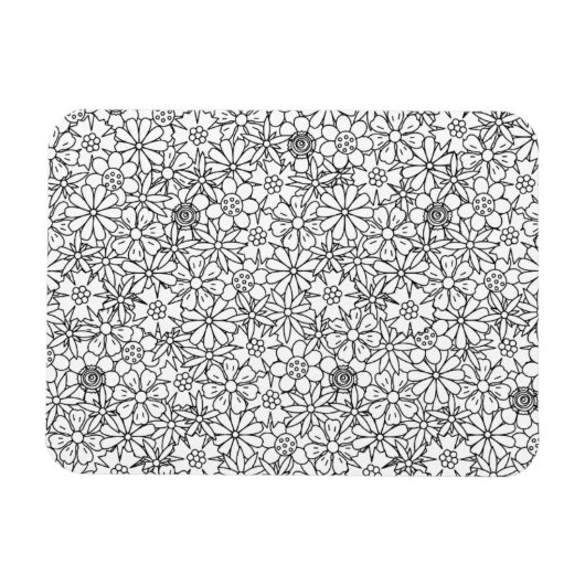 Floral Doodle Magneet (Horizontaal)