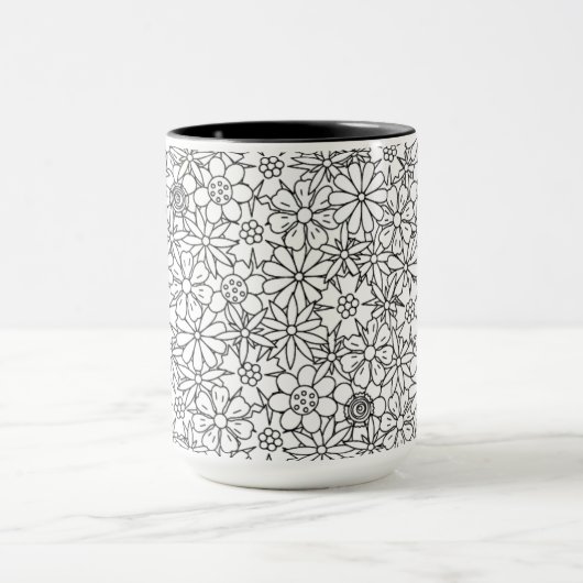 Floral Doodle Mok (Midden)