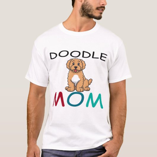 Floral Doodle Mom - Golden Doodle Goldendoodle T-shirt (Voorkant)