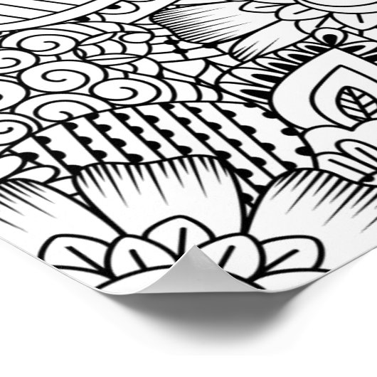 Floral Doodle Pattern 2 Poster (Hoek)