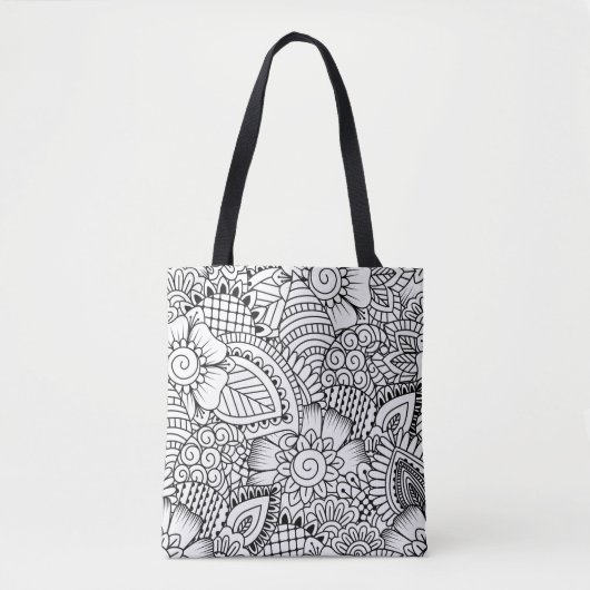 Floral Doodle Pattern 2 Tote Bag (Voorkant)