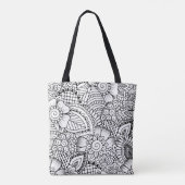 Floral Doodle Pattern 2 Tote Bag (Achterkant)