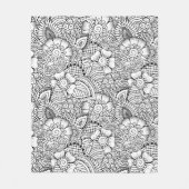 Floral Doodle Pattern Fleece Deken (Voorkant)