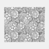 Floral Doodle Pattern Fleece Deken (Voorkant (Horizontaal))