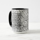 Floral Doodle Pattern Mok (Voorkant links)