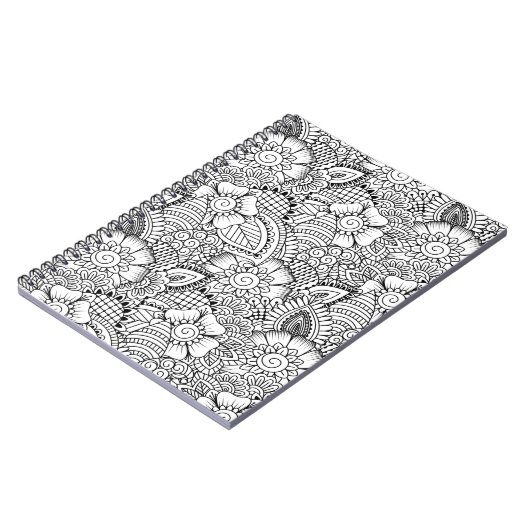 Floral Doodle Pattern Notitieboek (Linkerzijde)