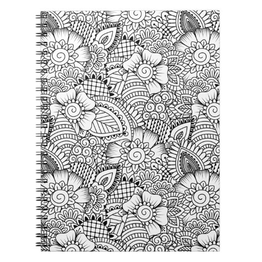 Floral Doodle Pattern Notitieboek (Voorkant)