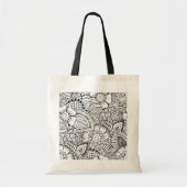 Floral Doodle Pattern Tote Bag (Voorkant)
