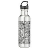 Floral Doodle Pattern Waterfles (Voorkant)