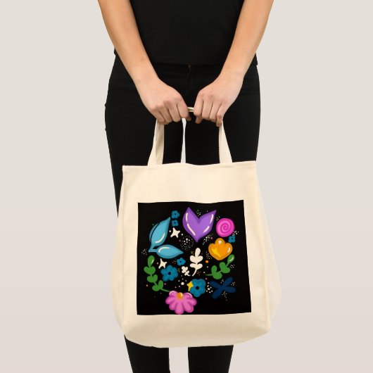Floral doodle tote bag (Voorkant (product))