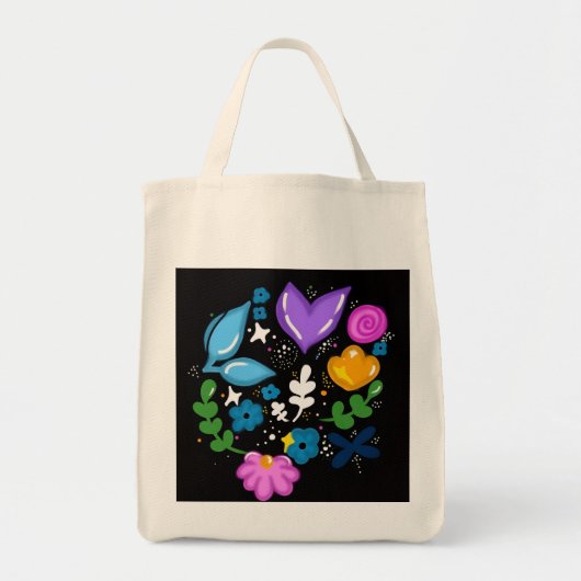 Floral doodle tote bag (Voorkant)