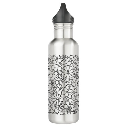 Floral Doodle Waterfles (Links)