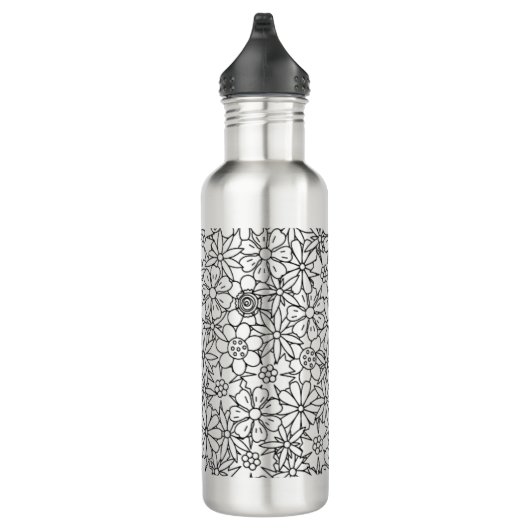 Floral Doodle Waterfles (Rechts)