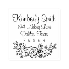 Floral Doodles Adresstempel Zelfinktende Stempel