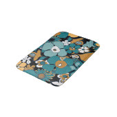 Floral Doodles Aqua Teal Mustard Black White Badmat (Gekanteld)