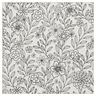 Floral Doodles Coloring Stof