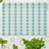 Floral Doodles in Turquoise en Gray Pattern Theedoek (Gevouwen)