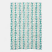 Floral Doodles in Turquoise en Gray Pattern Theedoek (Verticaal)