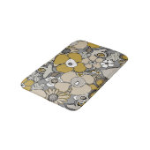 Floral Doodles Mustard Beige Taupe Grey Black Badmat (Gekanteld)
