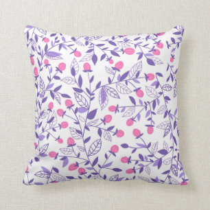 Floral doodles pink en violet kussen