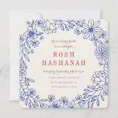 Floral Doodles Rosh Hashanah Uitnodiging (Voorkant)
