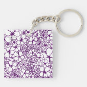 Floral Doodles Square Sleutelhanger Mini (Achterkant)