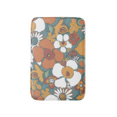 Floral Doodles Teal Sage Terracotta Orange Badmat (Voorkant Verticaal)