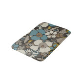 Floral Doodles Turkish Blue Umber Brown Mustard  Badmat (Gekanteld)