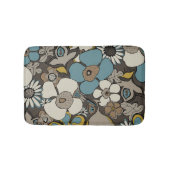 Floral Doodles Turkish Blue Umber Brown Mustard  Badmat (Voorkant)