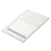 Floral Doodles Weekly Personalized Menu Plan Notitieblok (Schuin)