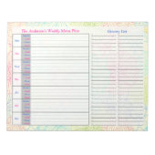 Floral Doodles Weekly Personalized Menu Plan Notitieblok (Voorkant)