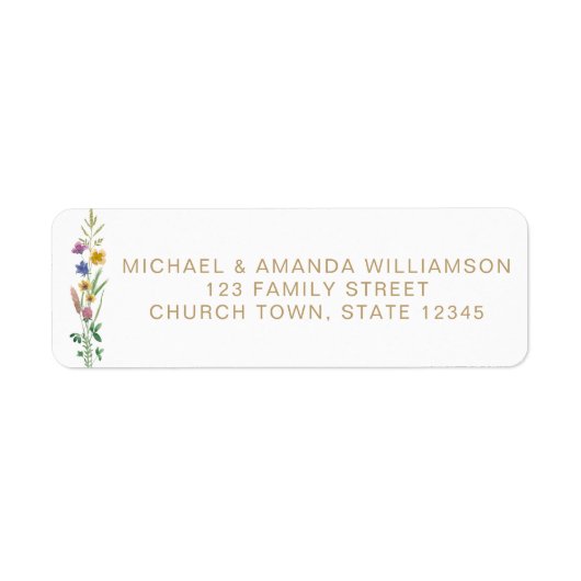 Floral doop retour adreslabel etiket (Voorkant)