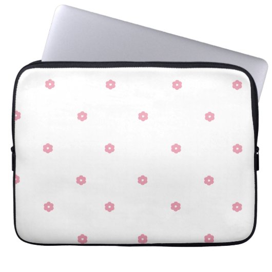 Floral Dot - Cherry Blossom Electronics Bag Laptop Sleeve (Voorkant)