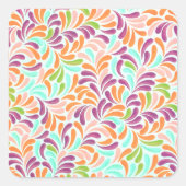 Floral Dot  Geometrische streep Vierkante Sticker (Voorkant)