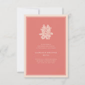 Floral Double Gelukkig Chinese Wedding Reception Kaart (Voorkant)