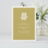 Floral Double Gelukkig Chinese Wedding Reception Kaart (Staand voorkant)