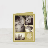 Floral Double Happiness Chinese Wedding 4 Foto Bedankkaart (Voorkant)
