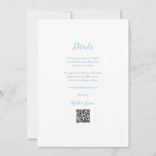 Floral Double Happiness Wedding Invite in het Chin Kaart (Achterkant)