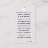 Floral Dove Funeral Memorial Prayer Visitekaartje (Achterkant)