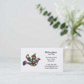 Floral Dove of bloemen Visitekaartje (Staand voorkant)