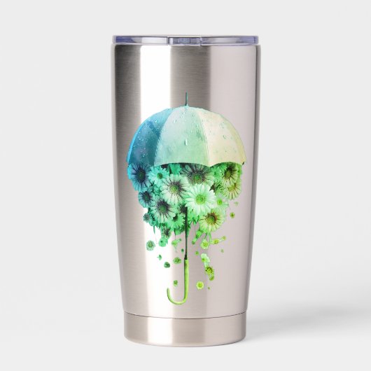 Floral Downpour Bloomfall Sheltered by Spring Wher Geïsoleerde Drinkbeker (Achterkant)